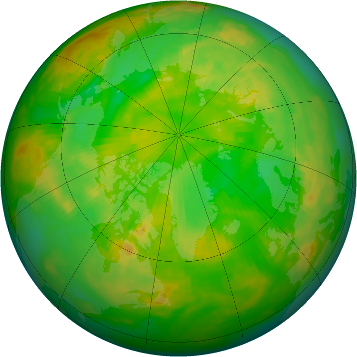 Arctic ozone map for 10 June 1992